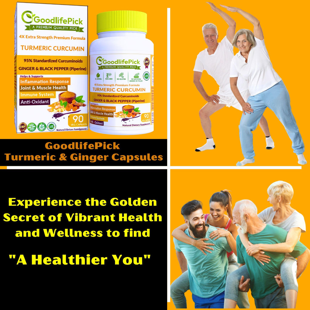 GoodlifePick Premium Turmeric Curcumin Capsules with Ginger & Black