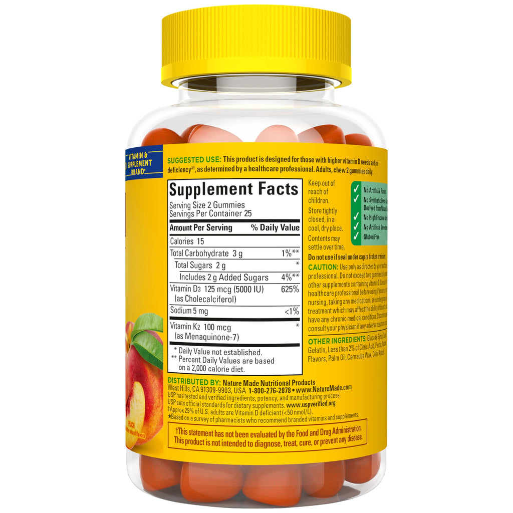 Nature Made Vitamin D3 K2 Gummies - 50 Count - image 9