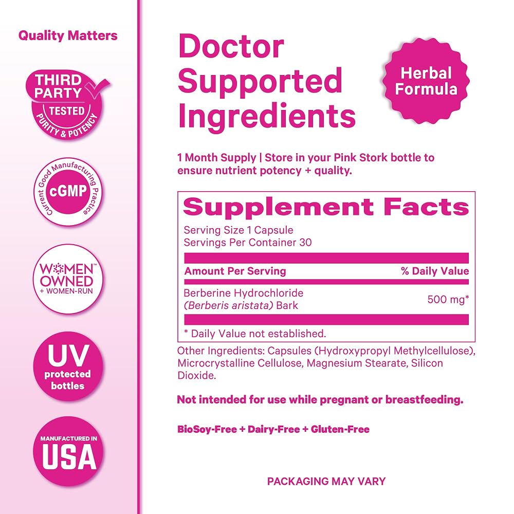 Pink Stork Berberine 500 mg Metabolic Activator - 30 Vegetarian Capsules - image 6