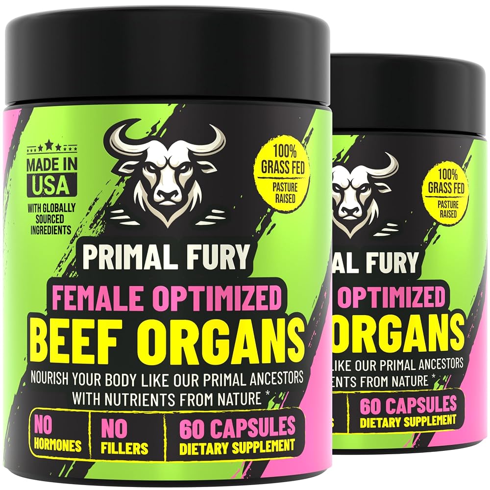 PRIMAL FURY Grass Fed Beef Organ Supplement for Men