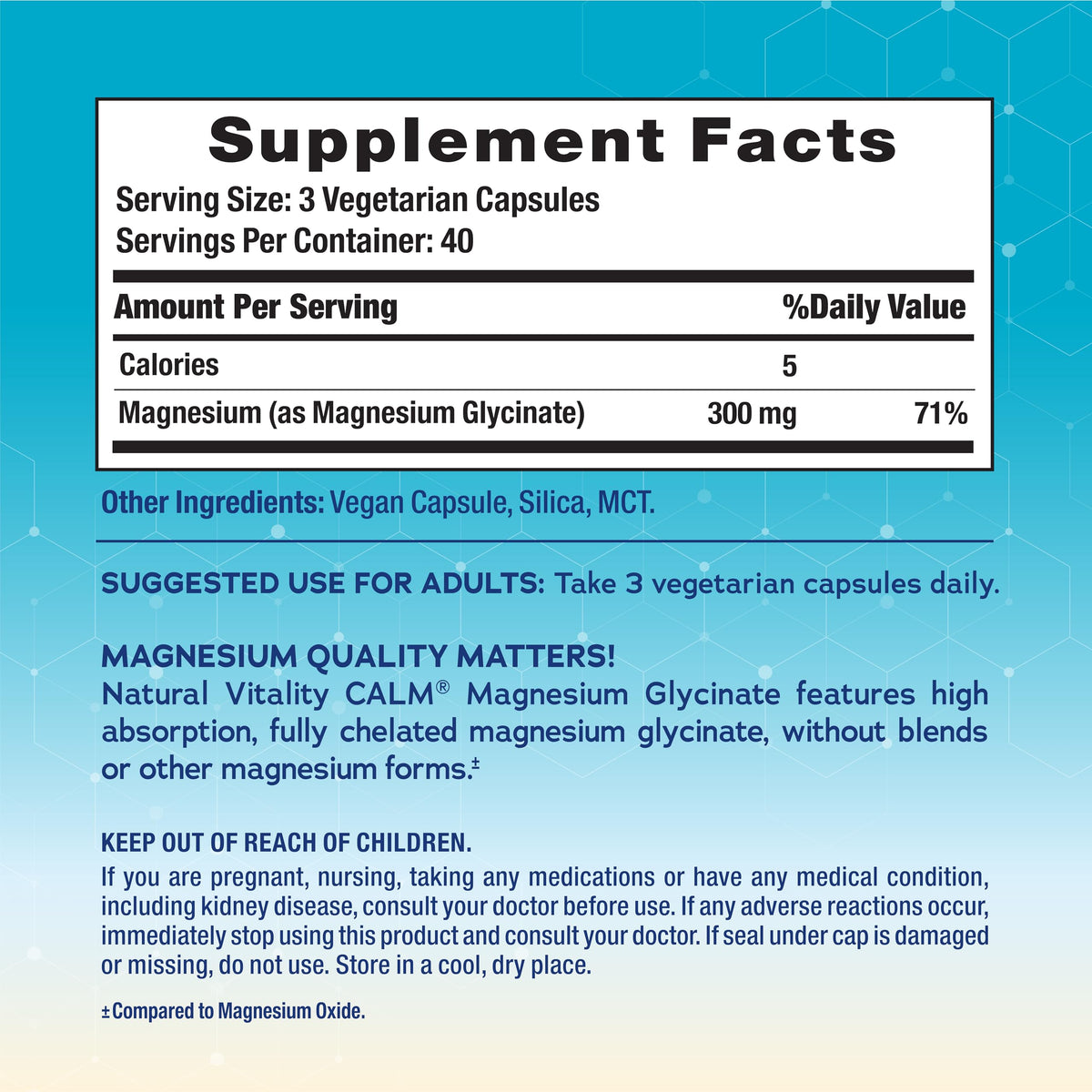 Natural Vitality Magnesium Calm - 120 Capsules - image 2