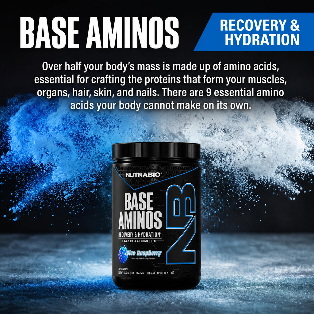 NutraBio Base Aminos EAA + BCAA Powder
