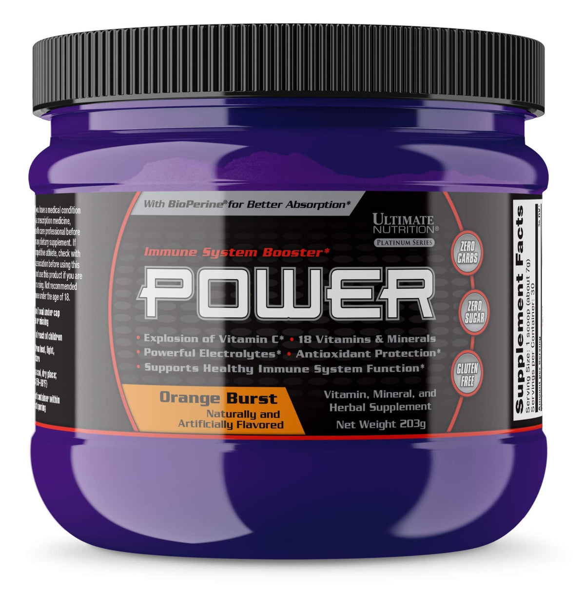 Ultimate Nutrition Power Vitamin C Immune Booster Orange Burst - 30 Servings - image 2