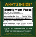 Potent Garden Psyllium Husk Capsules Soluble Fiber - 240 Capsules - image 8