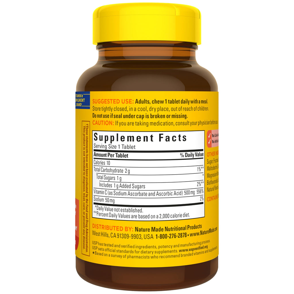 Nature Made Chewable Vitamin C 500 mg for Immune Support - 60 Tablets - image 9