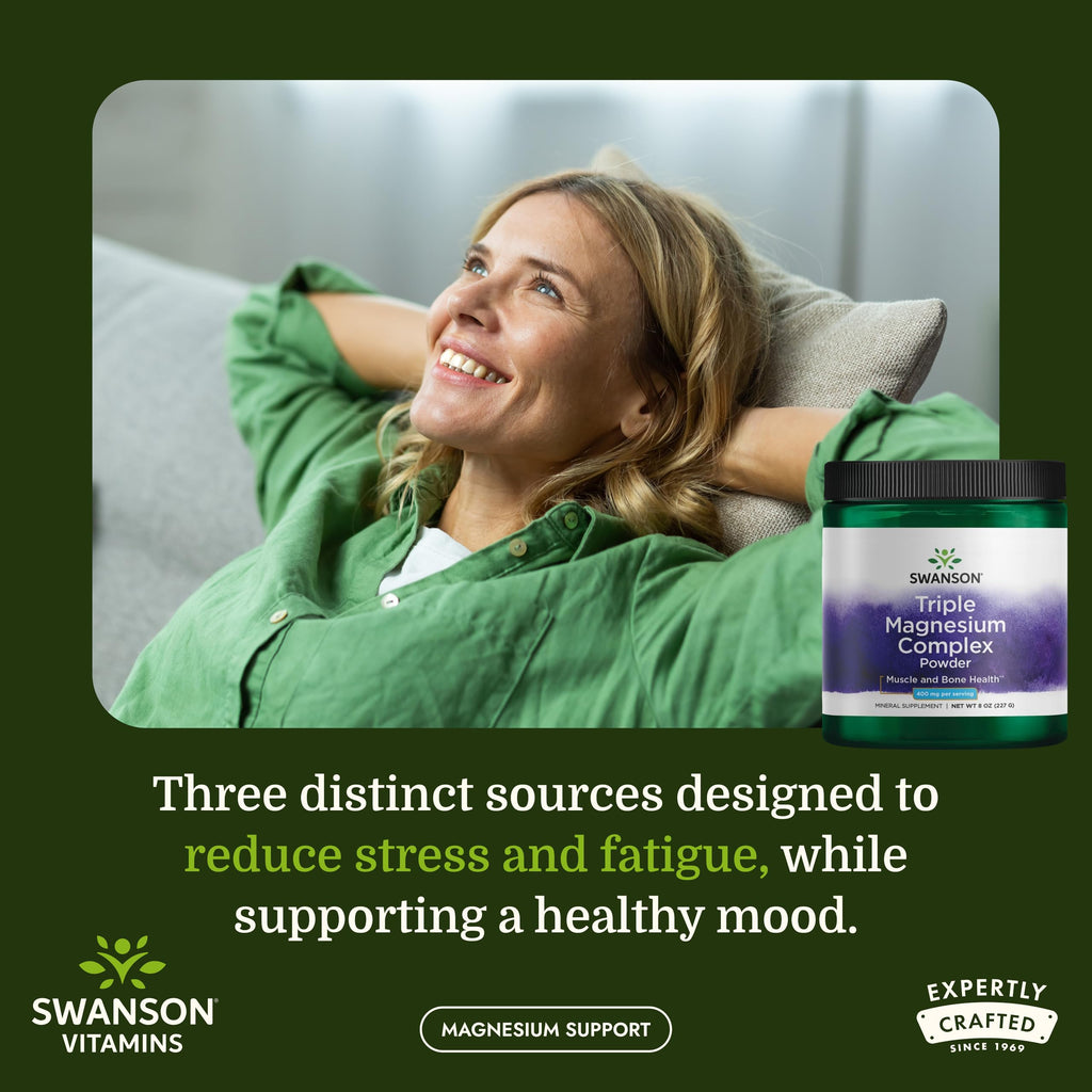 Swanson Triple Magnesium Complex Powder 400 mg - 8 oz - image 2