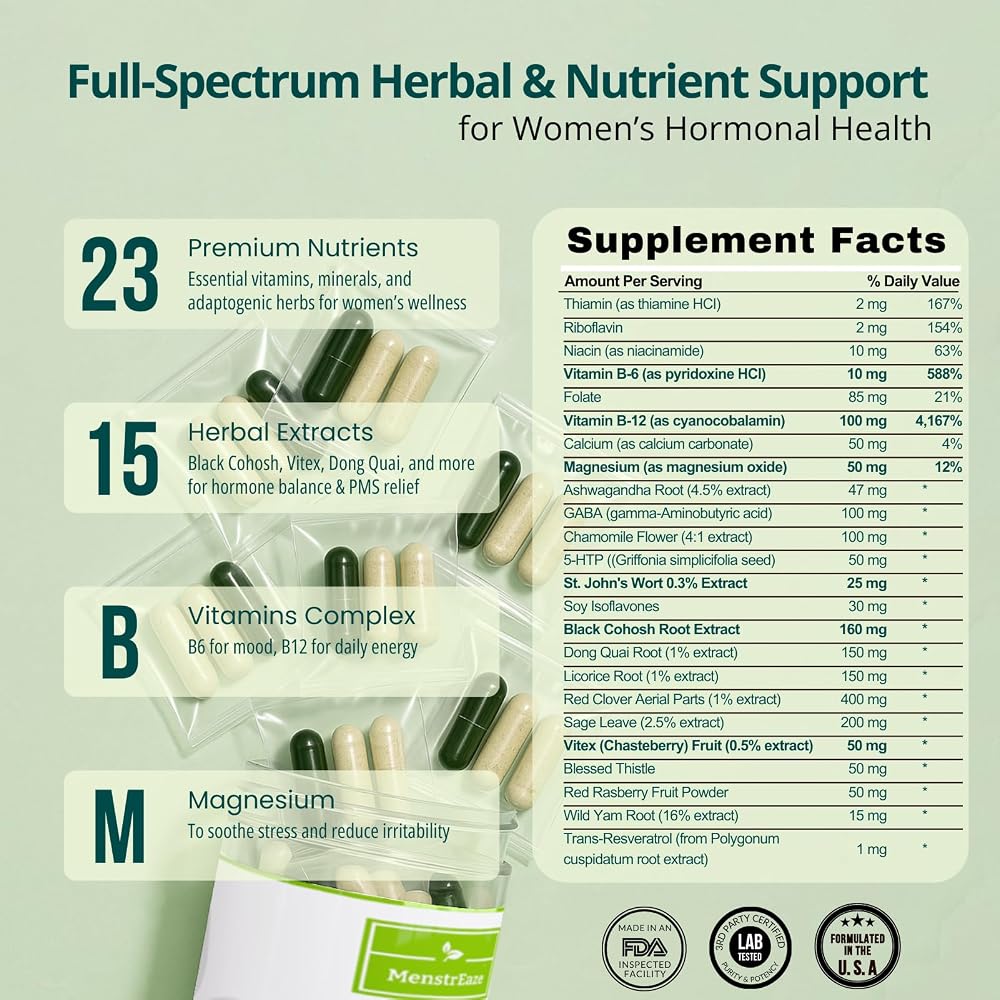 MenstrEaze Hormone Balance for Women PMS Support - 30 Packets - image 4