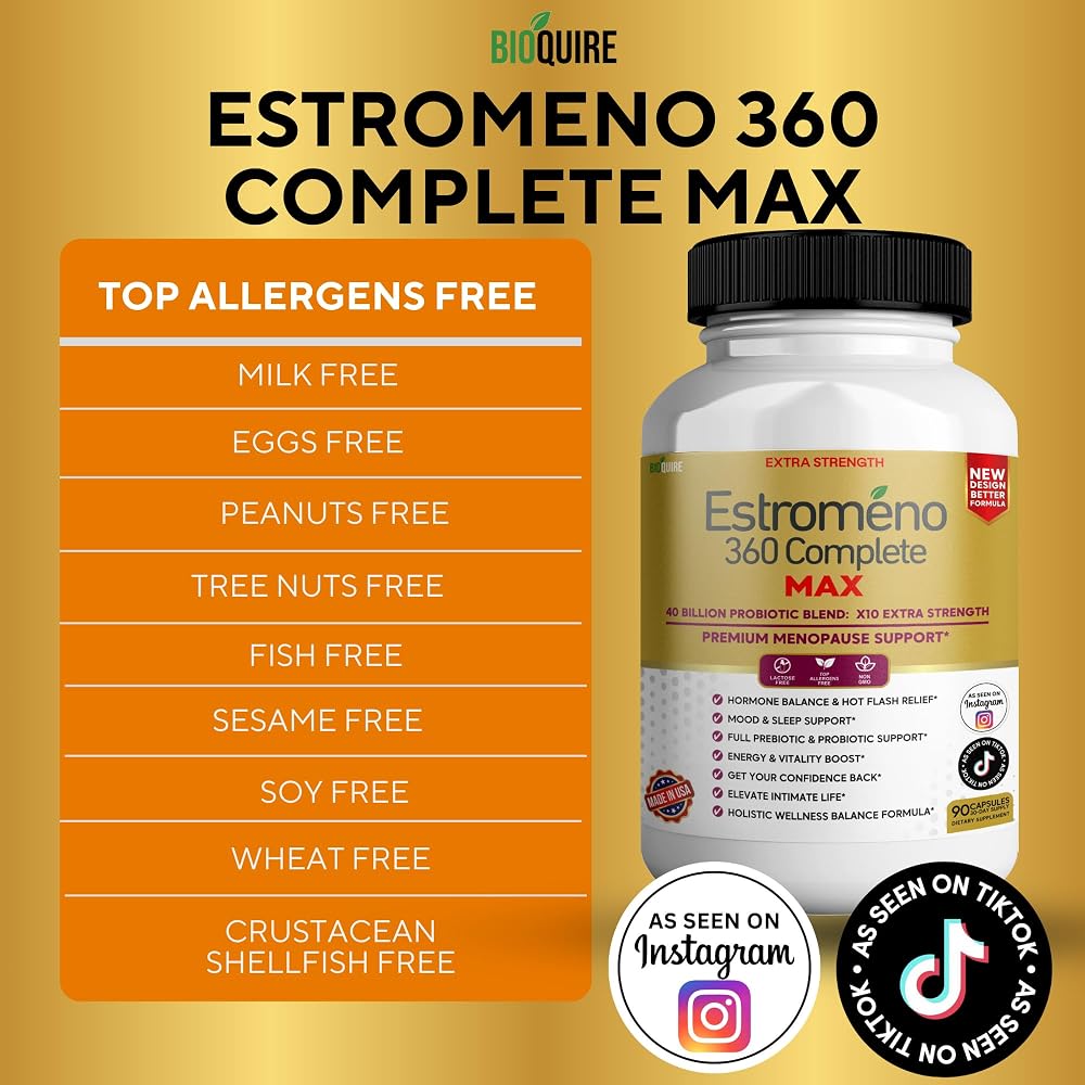 BIOQUIRE Estromeno 360 Complete Max Menopause Support - 60 Capsules - image 3