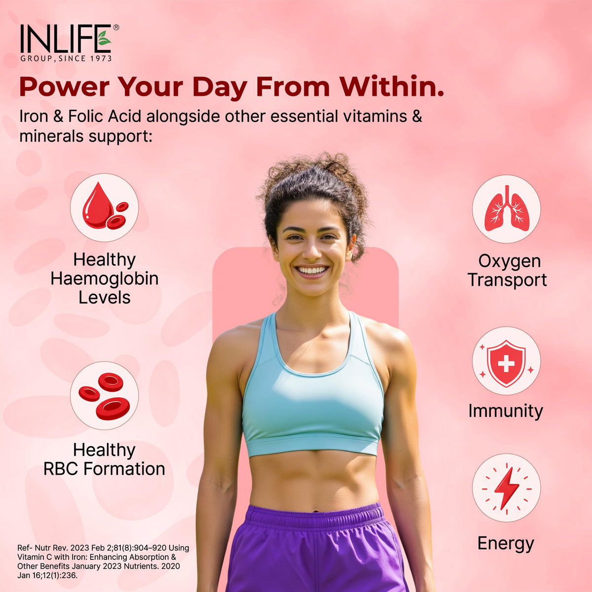 INLIFE Chelated Iron Folic Acid Supplement - 60 Tablets - image 3