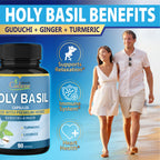 Organic Cadane Holy Basil Supplements with Turmeric & Ginger - 90 Capsules - image 4