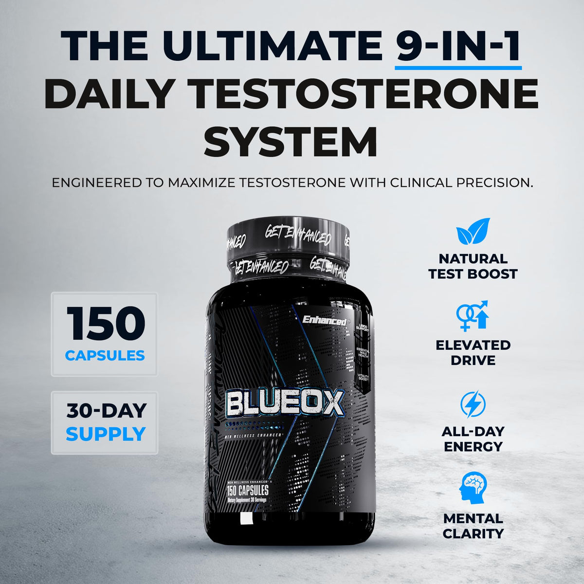 Enhanced Blue Ox Testosterone Booster - 150 Capsules - image 2