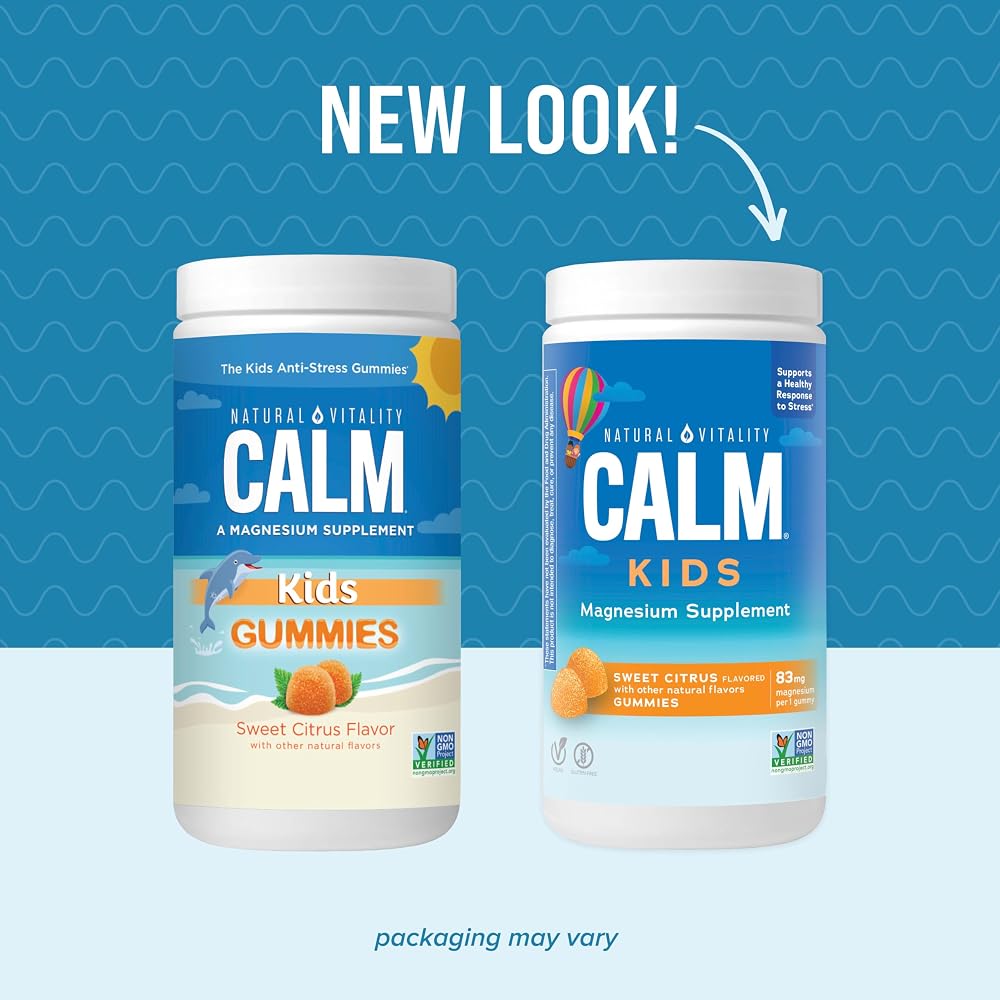 Natural Vitality Calm Kids Magnesium Supplement Gummies, Sweet Citrus - 60 Count - image 2