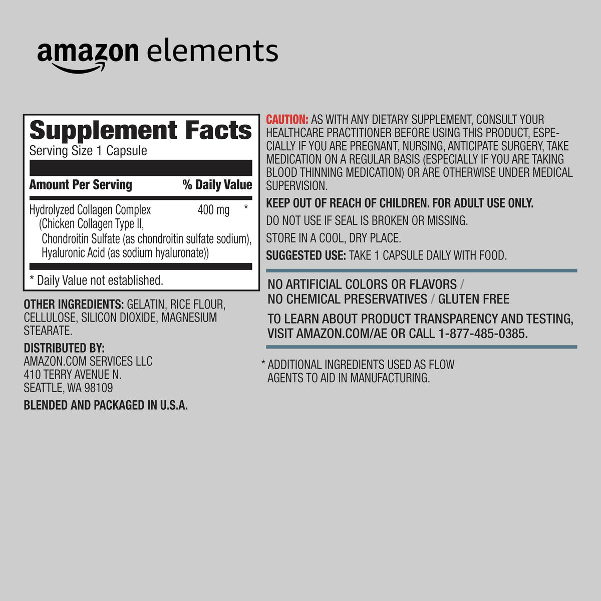 Amazon Elements Collagen Complex Type II - 90 Capsules - image 2