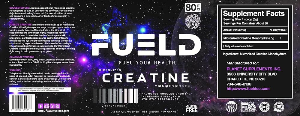 FUELD Creatine Monohydrate Micronized Powder - 400G - image 5