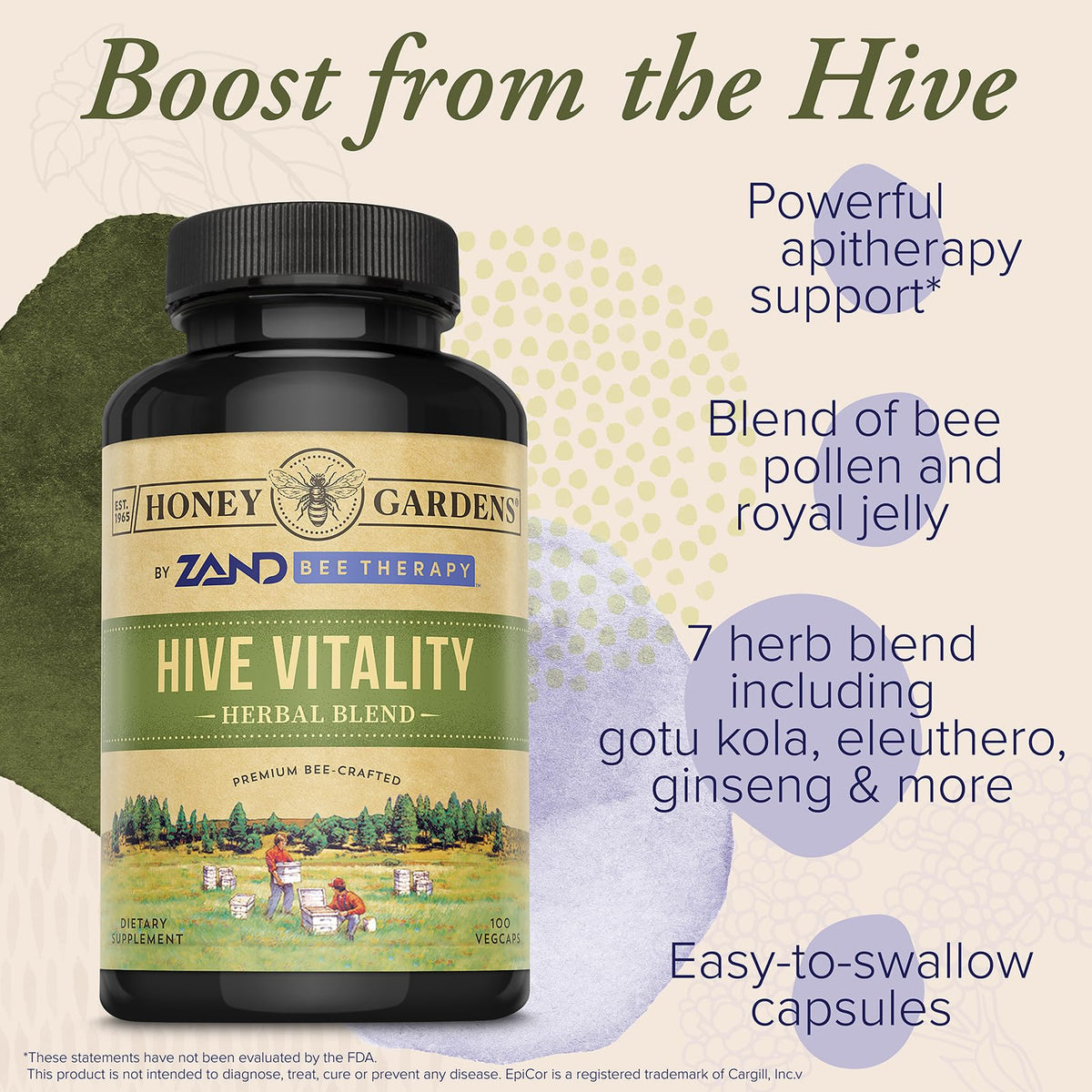 ZAND Bee Therapy Hive Vitality Herbal Blend - 100 Capsules - image 3
