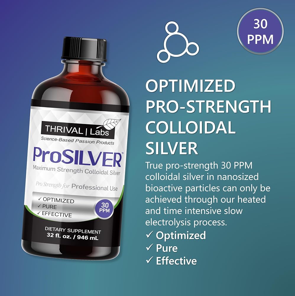 Thrival Labs ProSILVER Black Label Pure Colloidal Silver Liquid 30