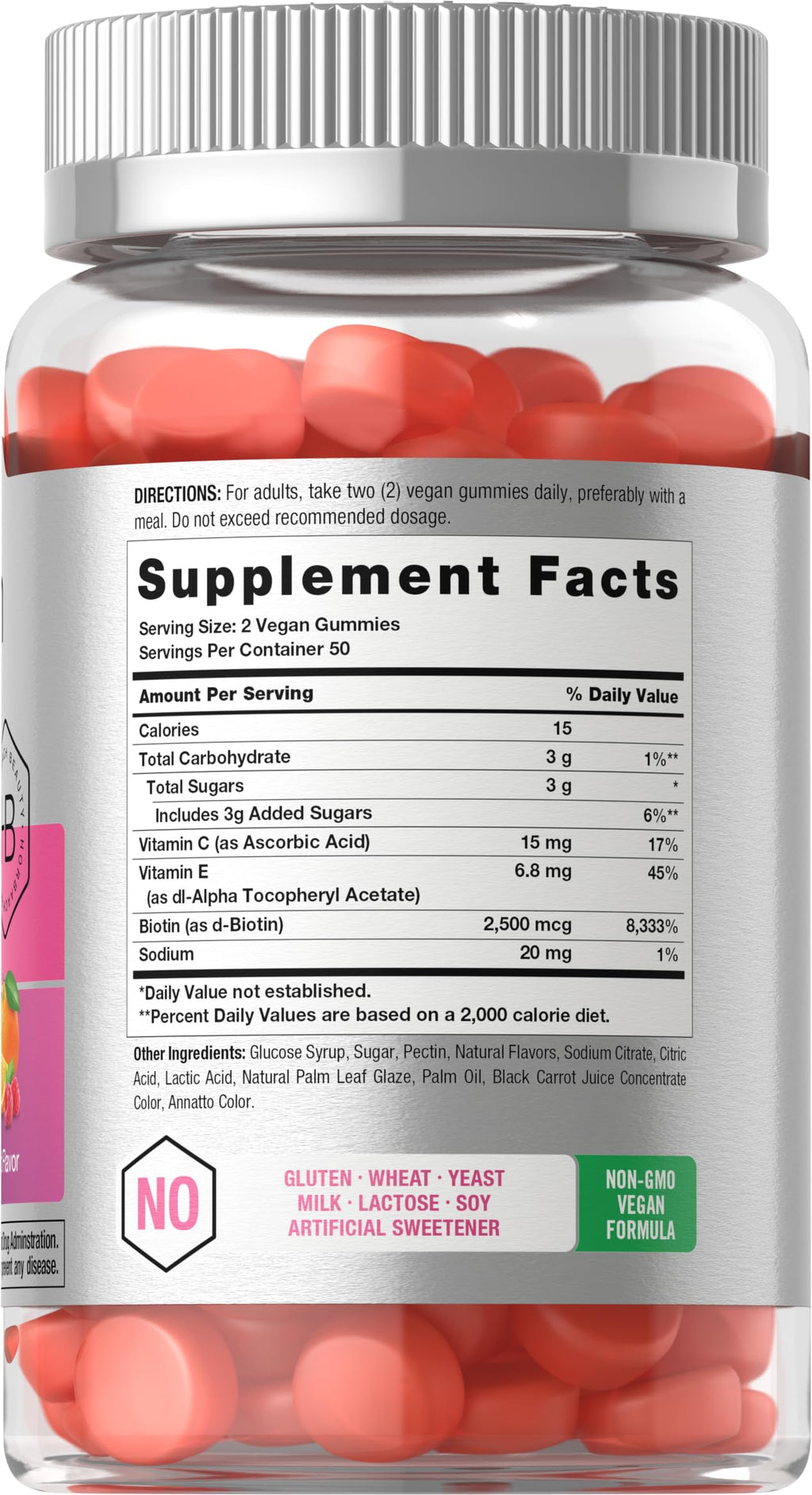 Horbäach Hair Skin and Nails Gummies with Biotin - 100 Count - image 2