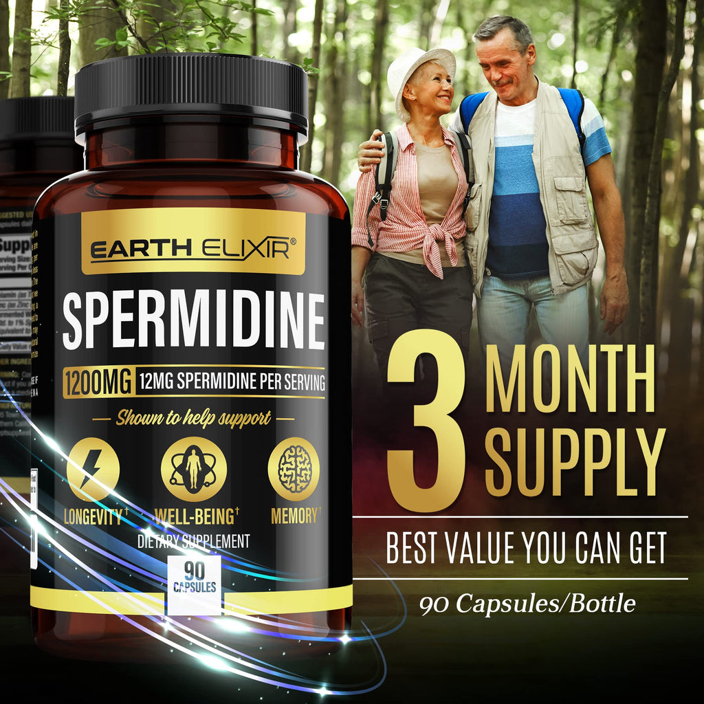 Earth Elixir Spermidine 1200mg Supplement - 90 Capsules - image 4
