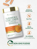 Carlyle Turmeric Curcumin Supplement with Black Pepper - 180 Capsules - image 5