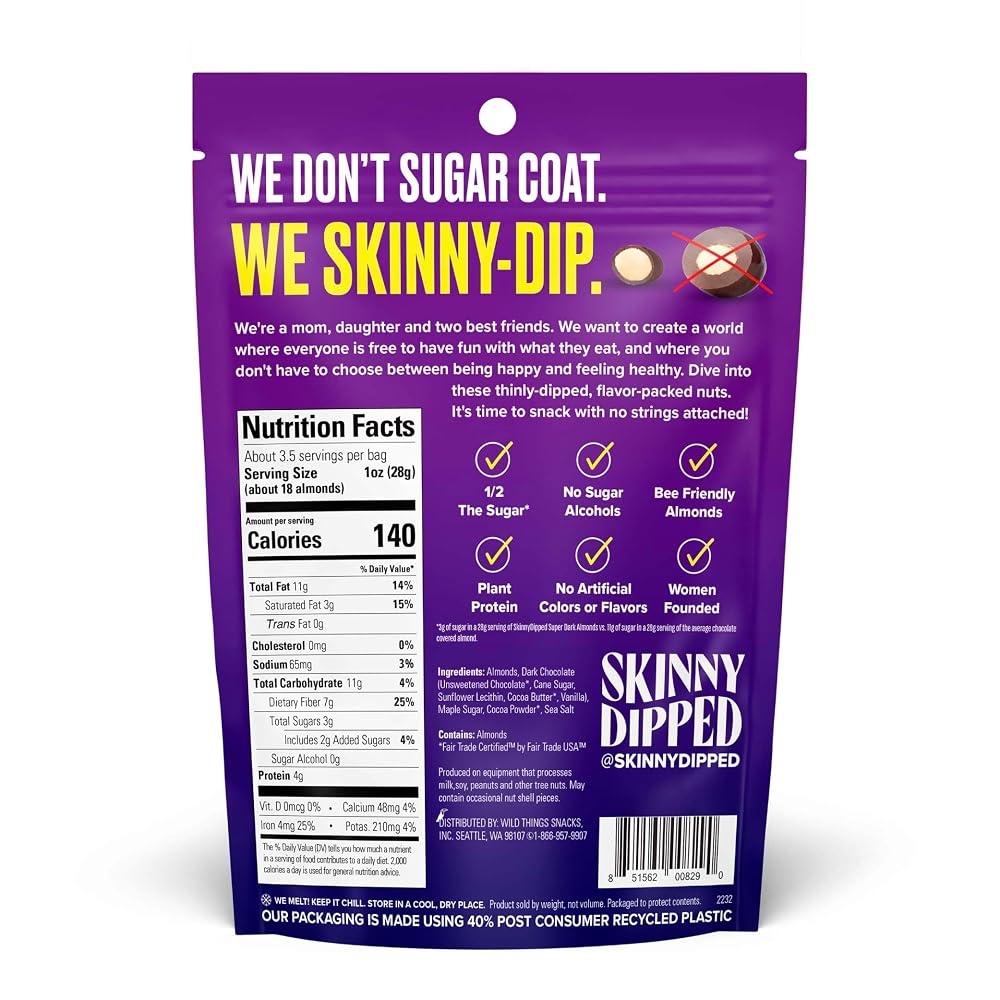 SkinnyDipped Super Dark Chocolate + Sea Salt Almonds - 3.5 oz - image 2
