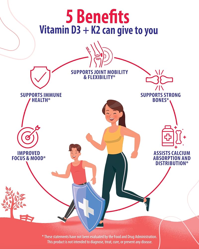 SUNNY SAM Vitamin D3 K2 Gummies 5000 IU - Immune & Bone Support