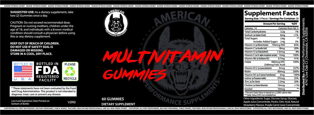 American Performance Supplements Multivitamin Gummy - 120 Gummies - image 2