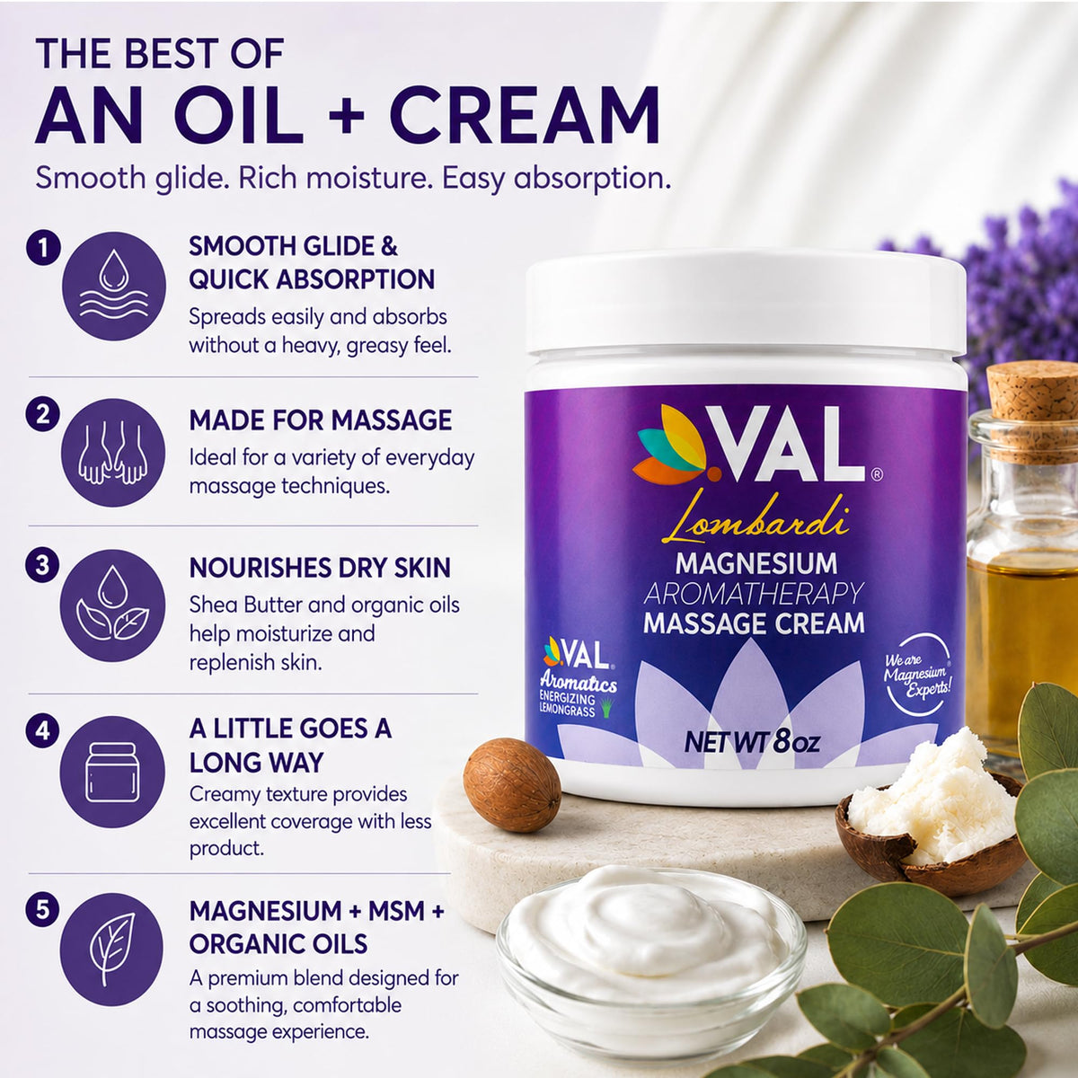 VAL Magnesium Aromatherapy Massage Cream - 8 oz - image 2