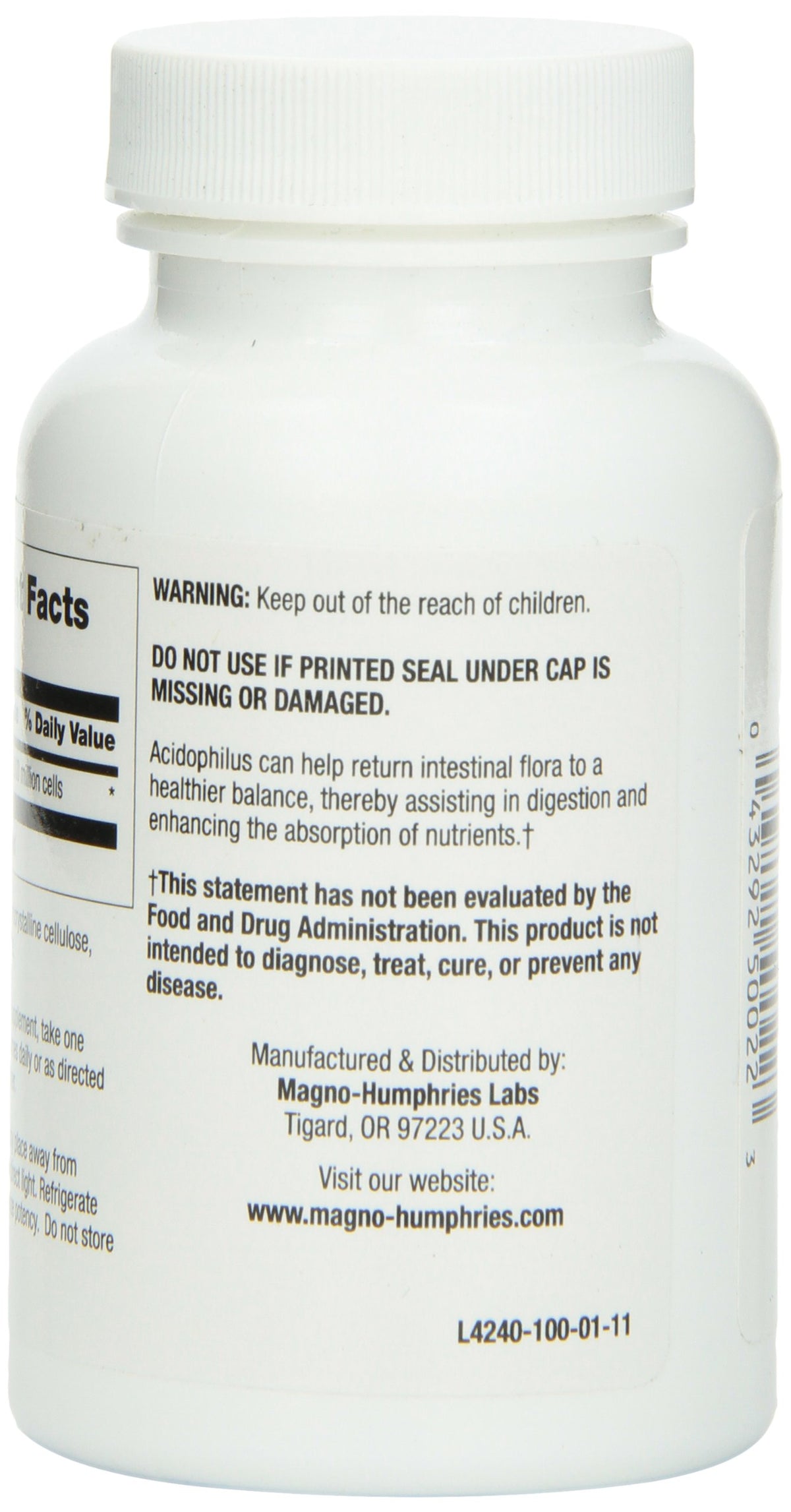 Optimum Acidophilus Lactobacilli Capsules - 100 Capsules - image 2