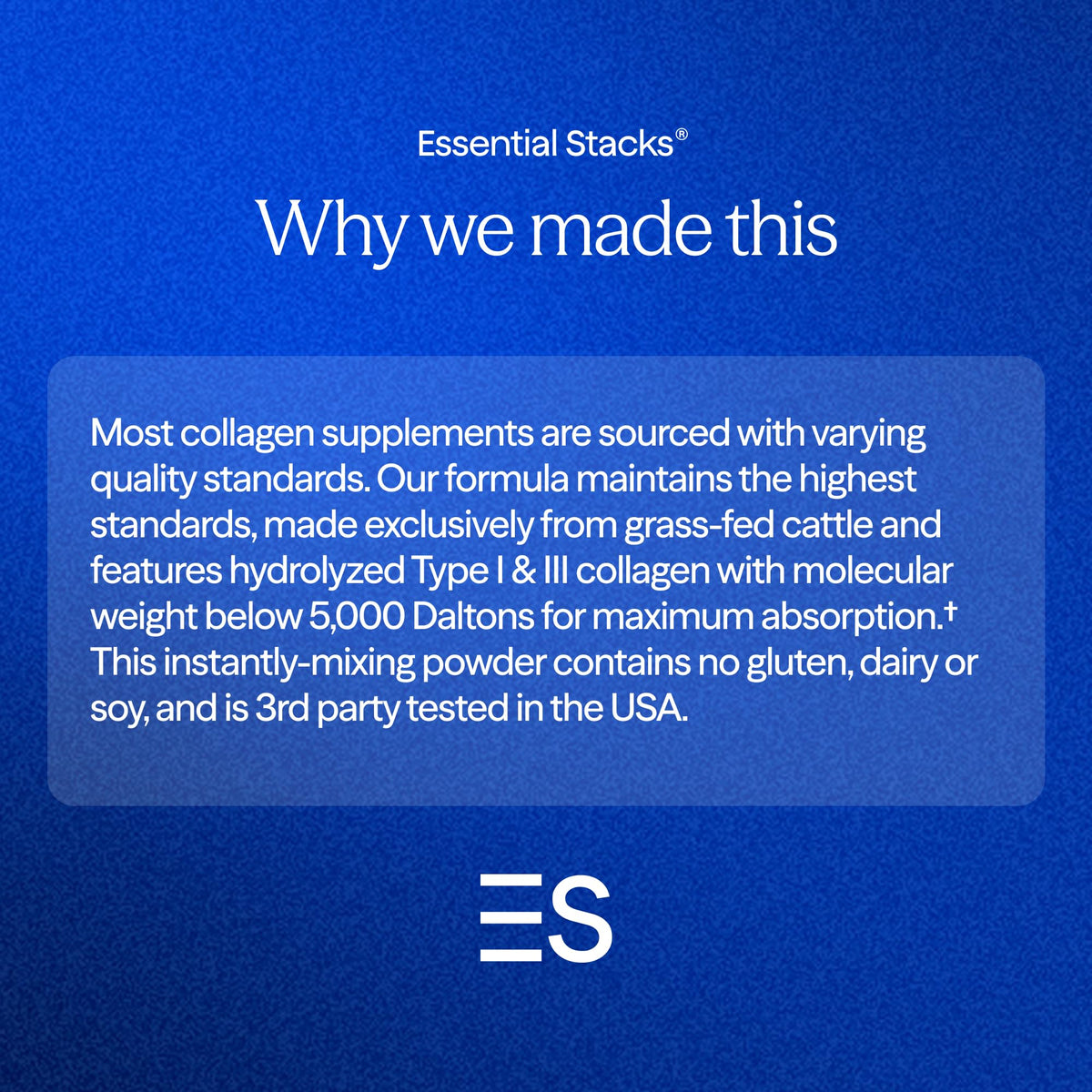 Essential Stacks Grass-Fed Collagen Peptides Powder - 10.6 oz - image 3