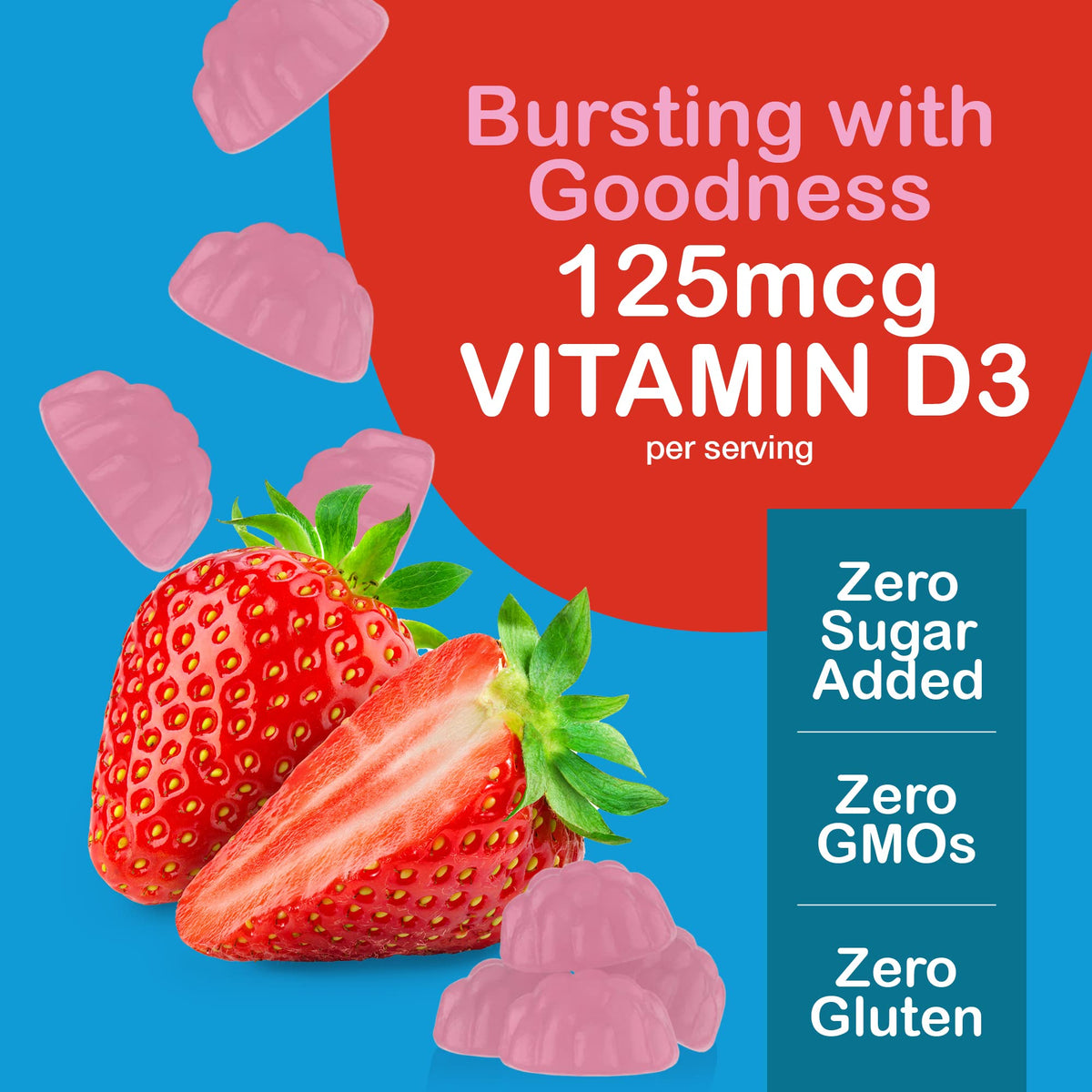 YUM-V'S Sugar Free Vitamin D3 Gummies - 60 Count - image 3