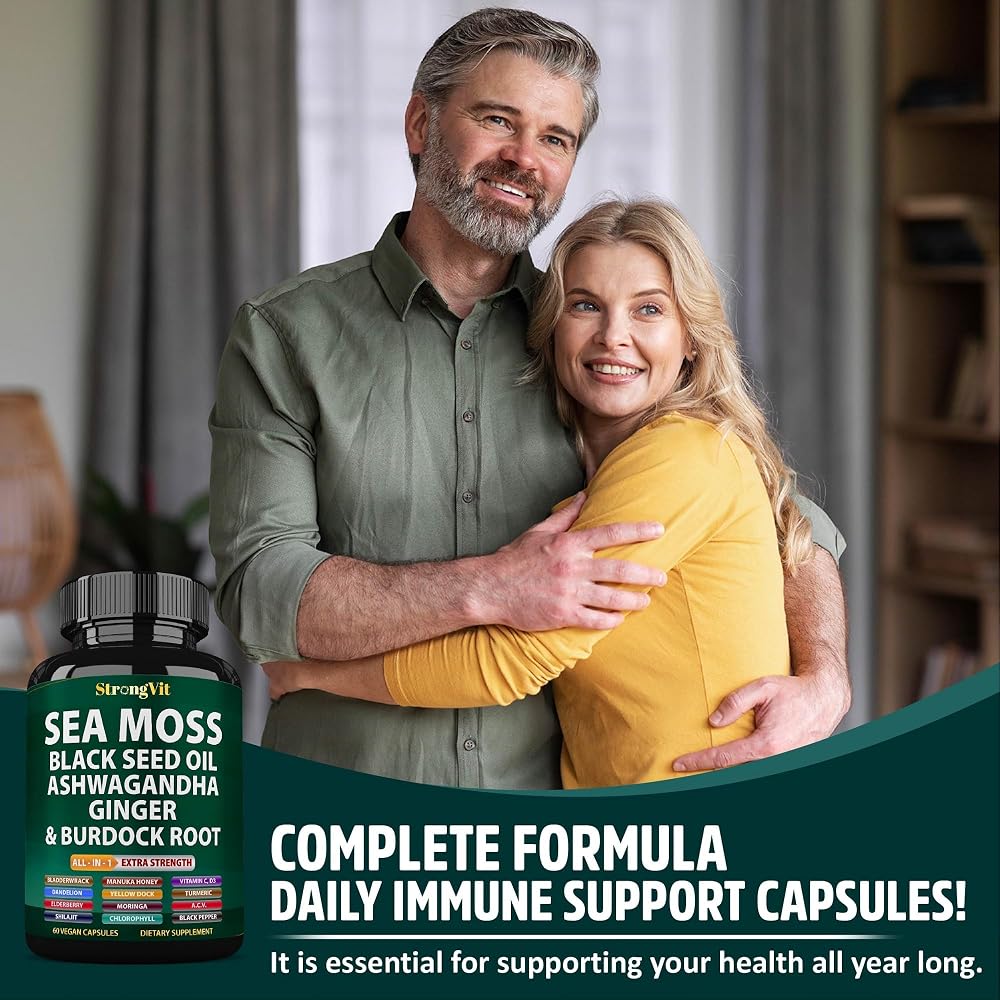 StrongVit Sea Moss Black Seed Oil Ashwagandha Ginger