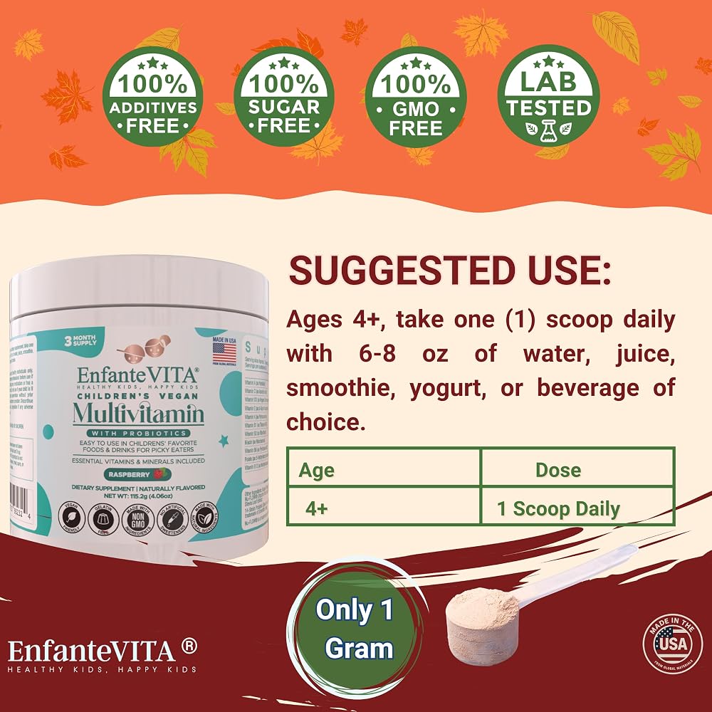 EnfanteVITA All in One Kids Multivitamin Powder Immune Support - 90 Day - image 5