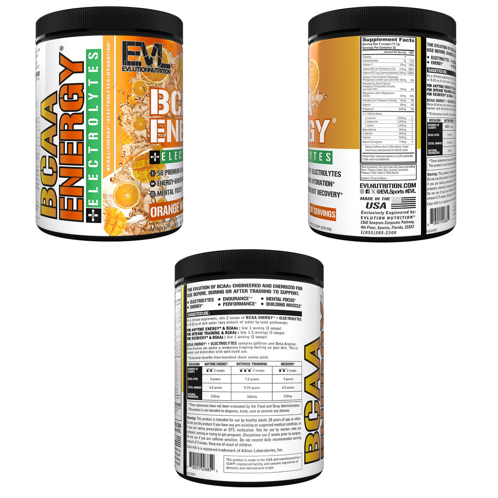 Evlution EVL BCAAs Amino Acids Powder - Rehydrating BCAA Powder Post