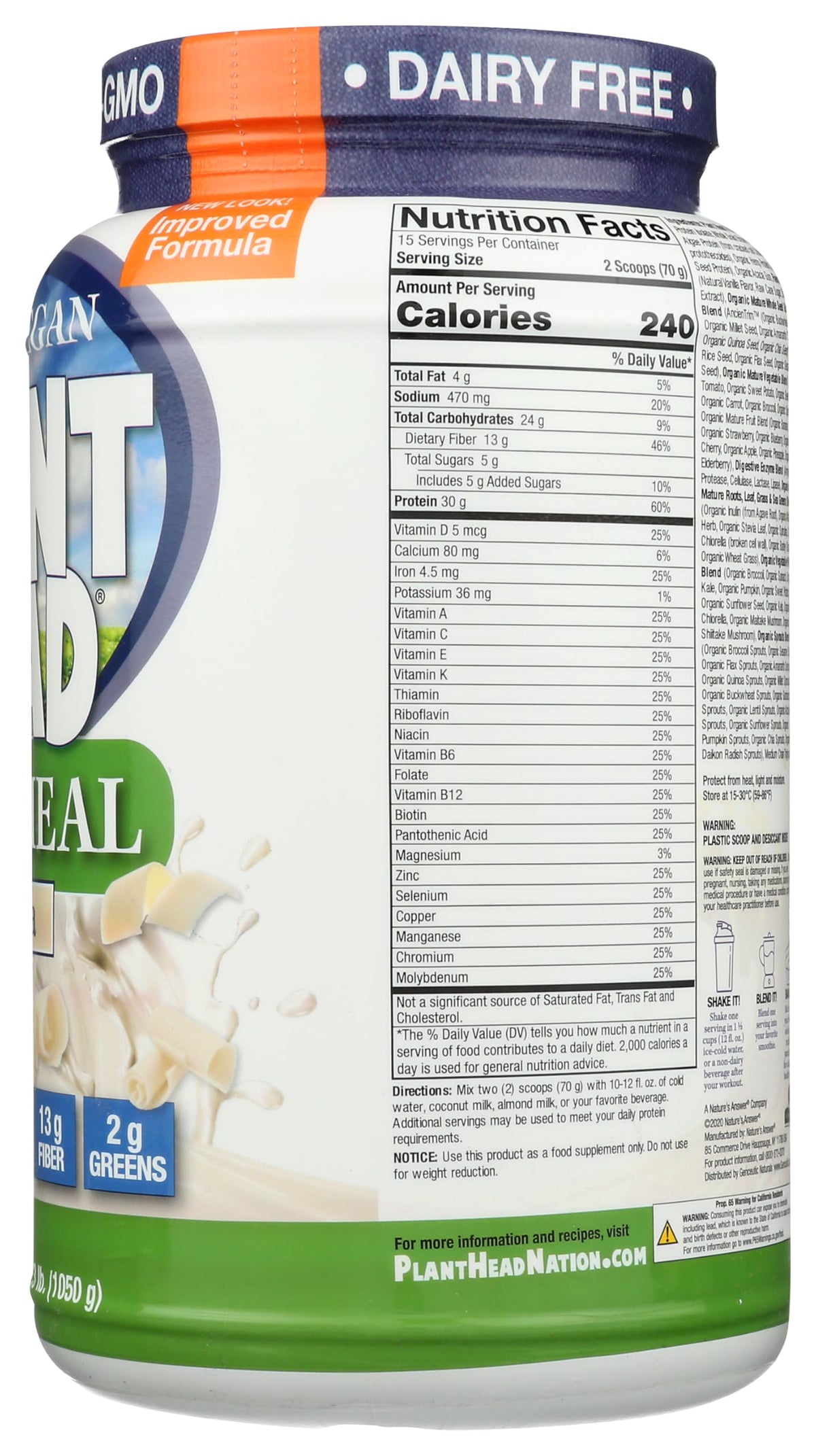 Genceutic Naturals Plant Head Real Meal Dietary Supplement, 2.3 Pound