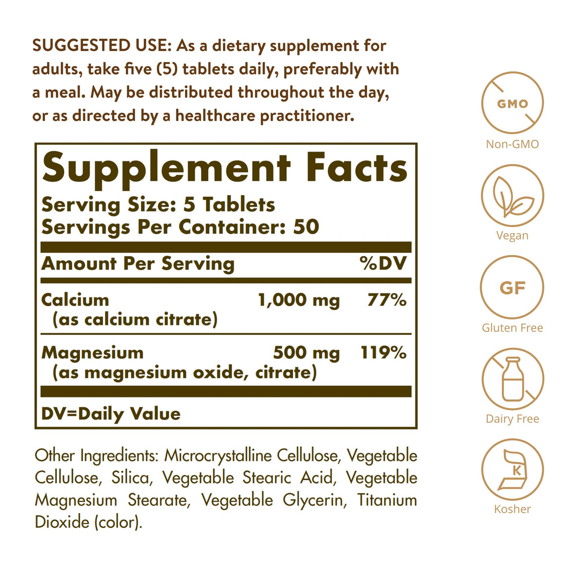 Solgar Calcium Magnesium Citrate - 250 Tablets - image 2