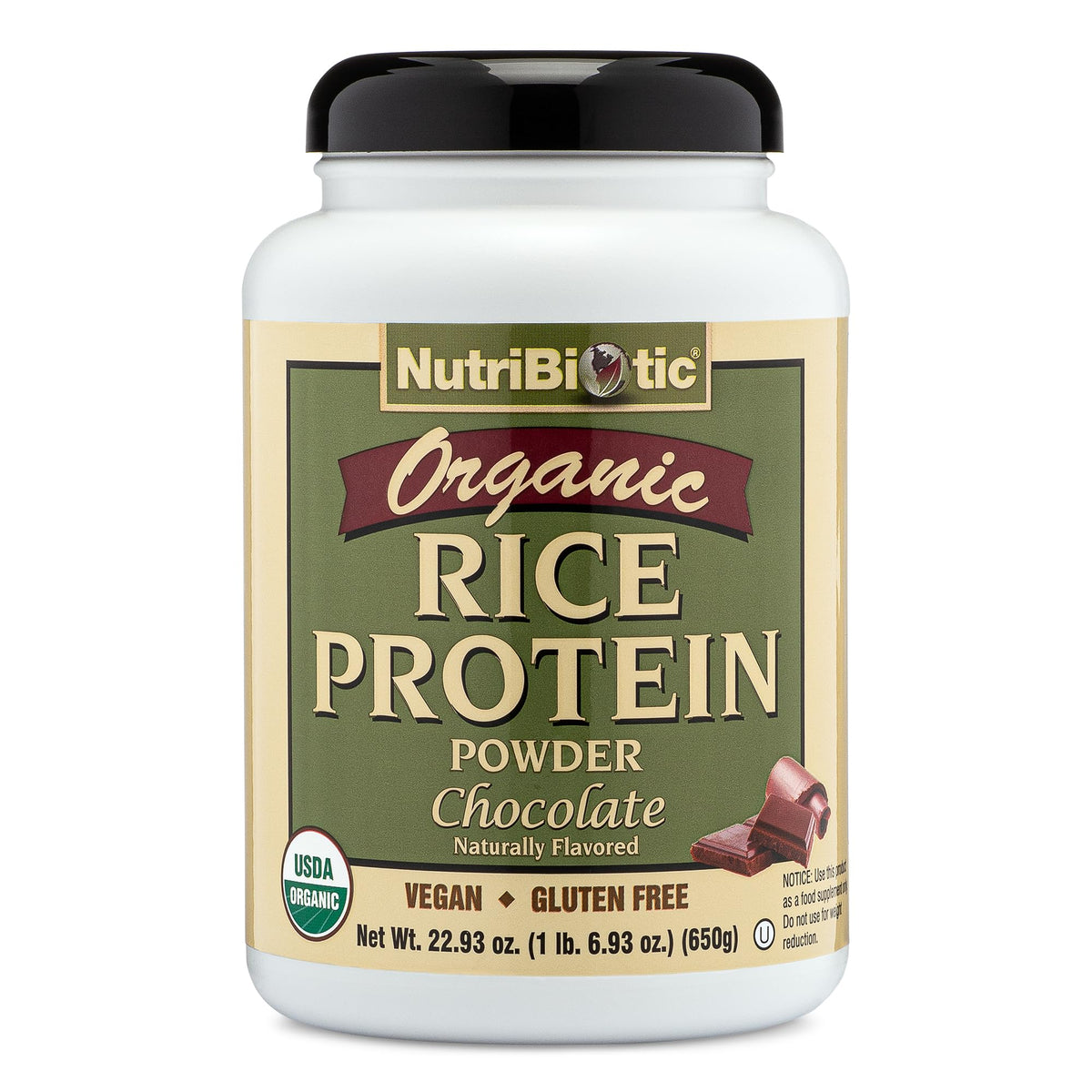 NutriBiotic Certified Organic Rice Protein Chocolate - 22.9 oz