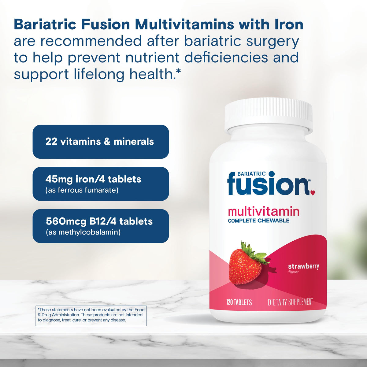 Bariatric Fusion Complete Multivitamin Strawberry - 120 Tablets - image 5
