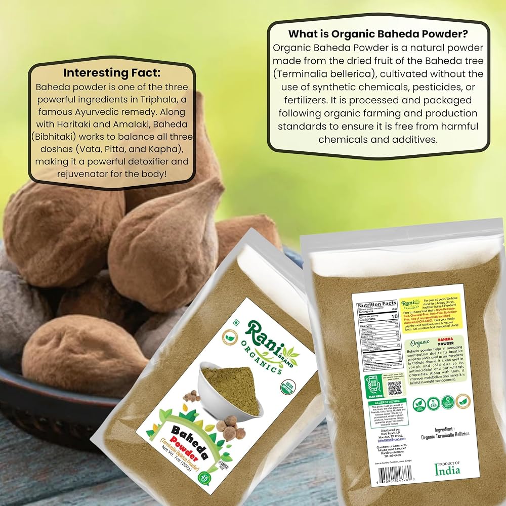 Rani Organic Baheda Powder (Terminalia Bellirica) - 7oz - image 3