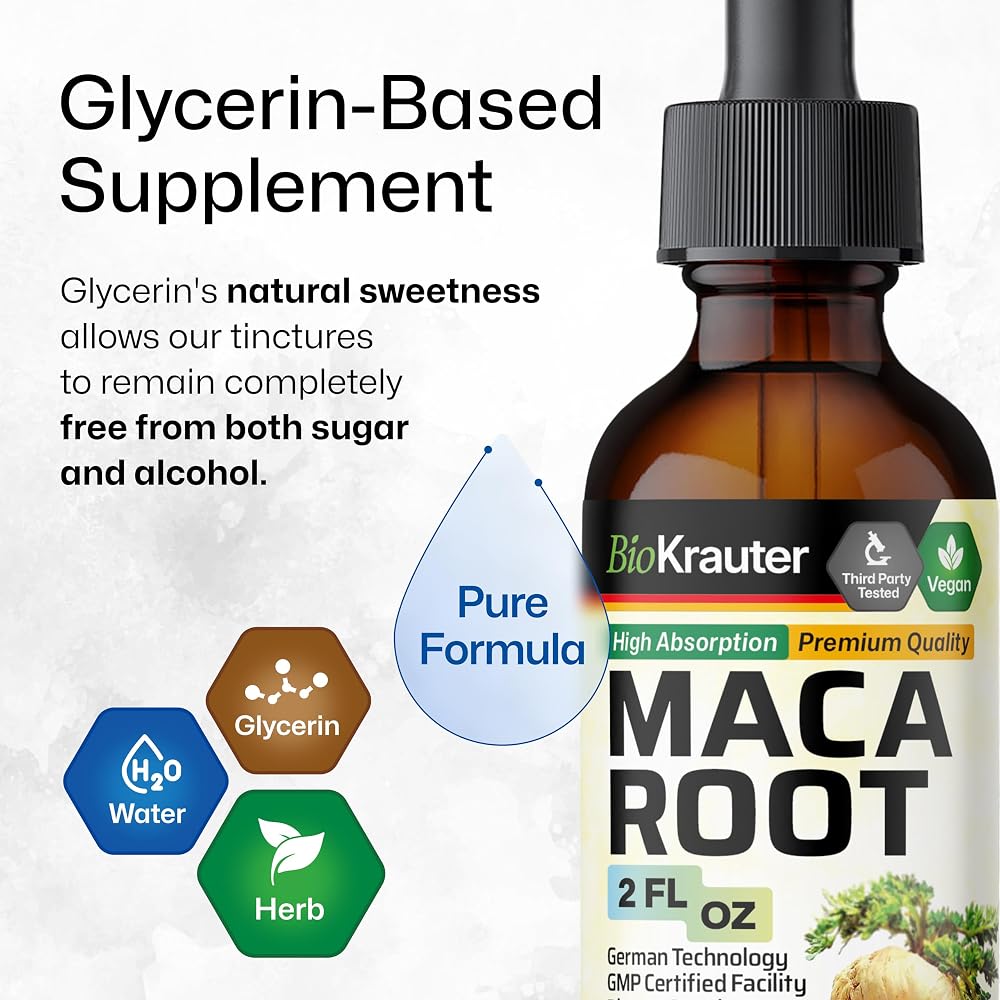 BIO KRAUTER Maca Root Liquid Drops for Active Lifestyle - 2 Fl Oz - image 6