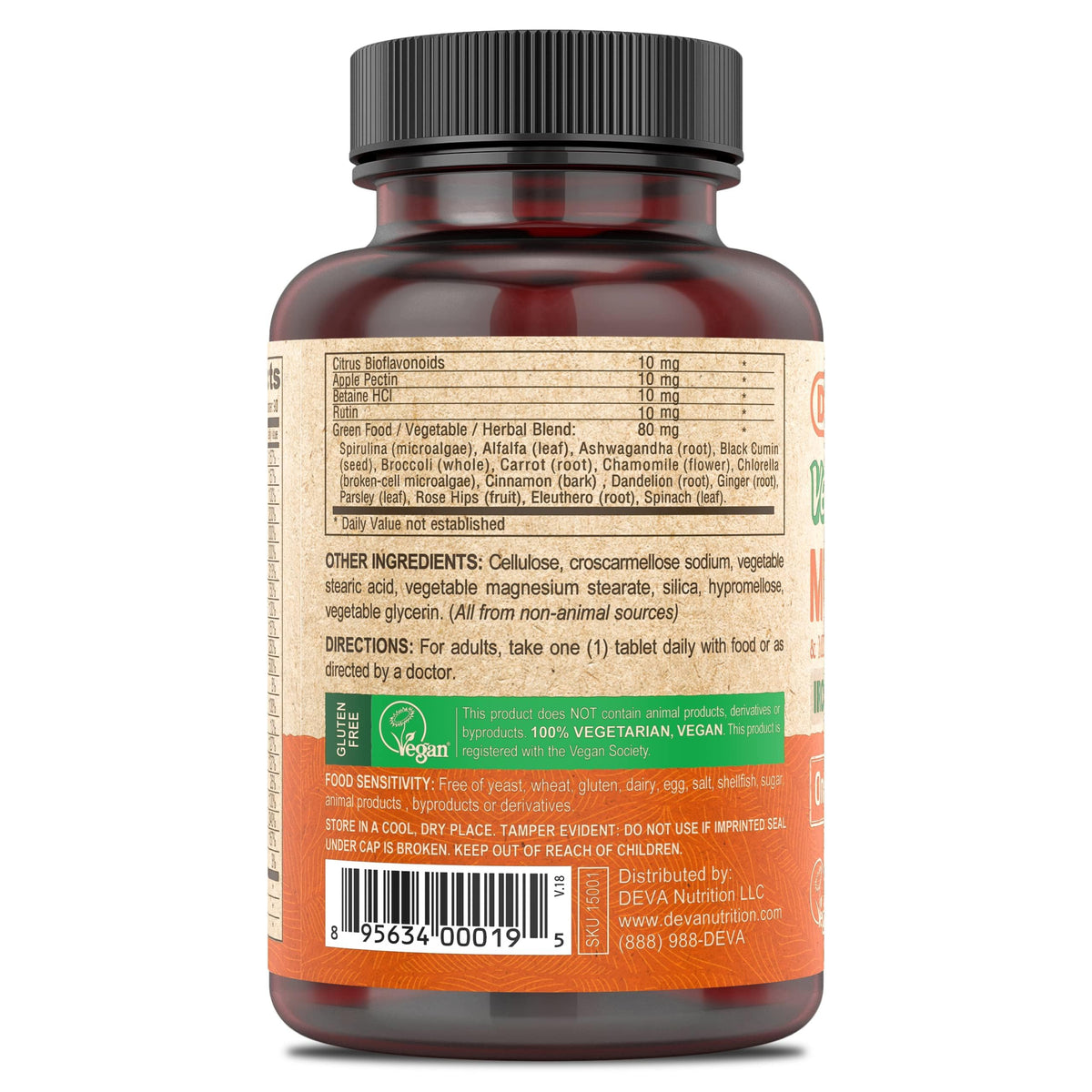 DEVA Vegan Multivitamin and Mineral Supplement - 90 Tablets - image 3