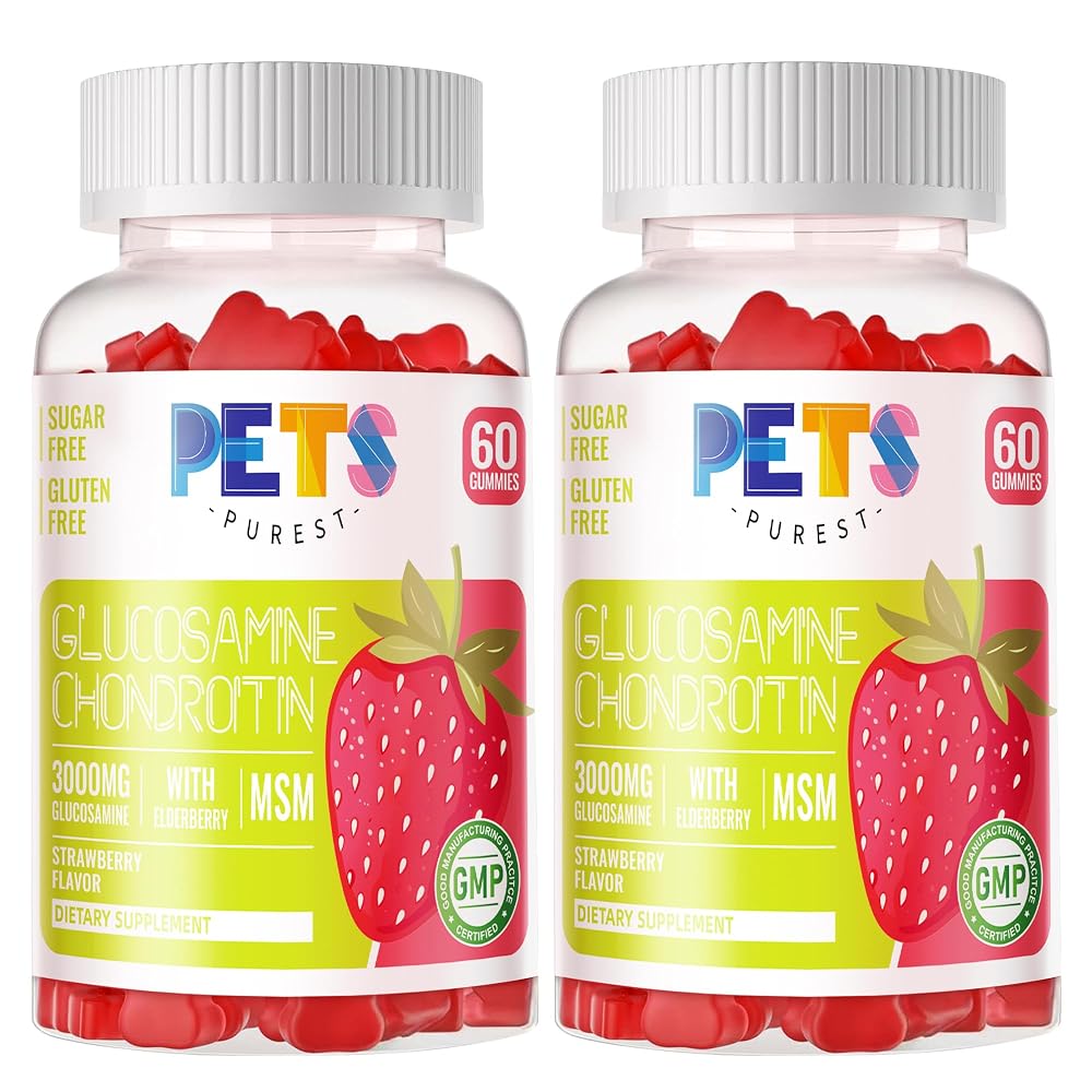 Pets Purest Glucosamine Chondroitin Gummies with MSM & Elderberry