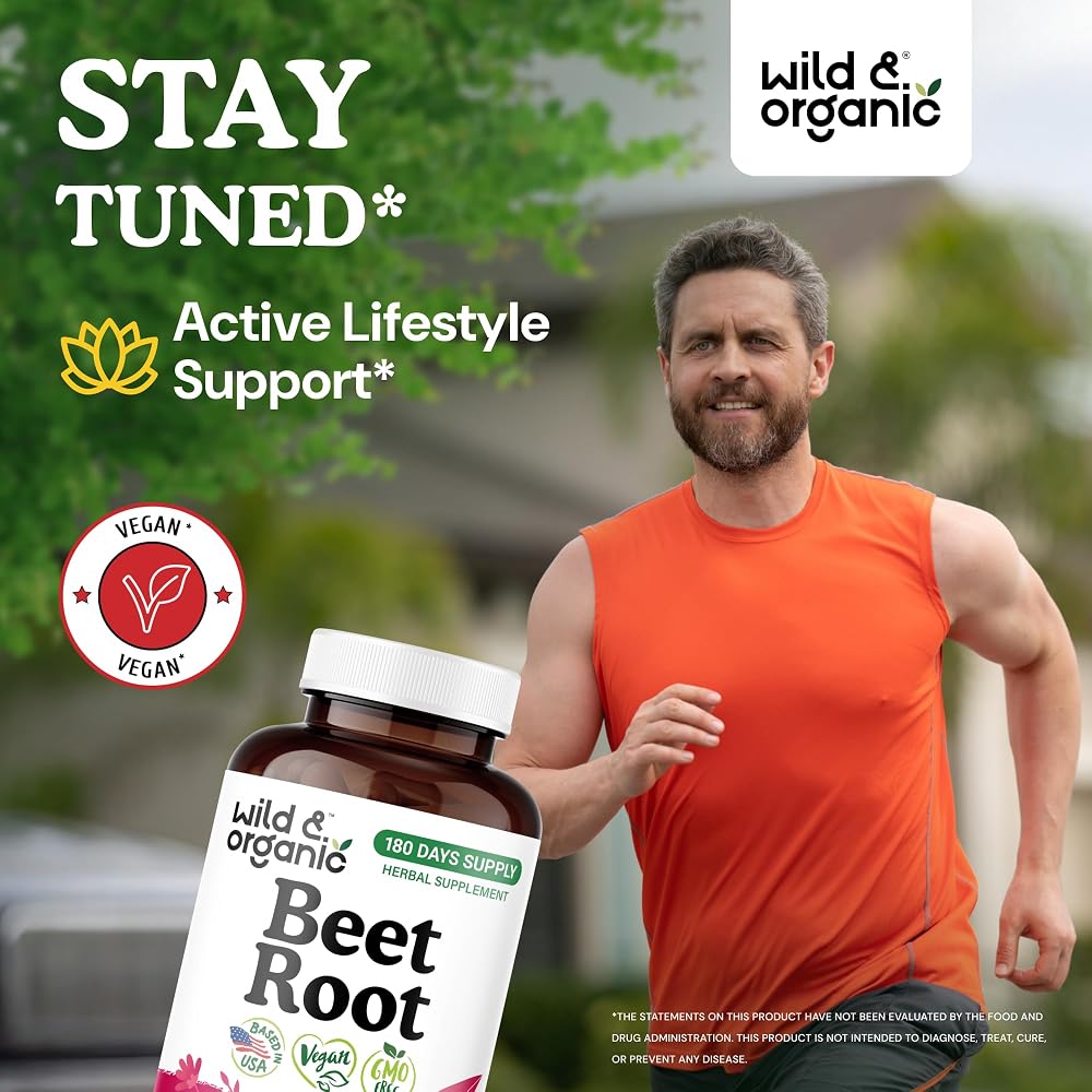 Wild & Organic Beet Root Capsules 8000 mg - 20:1 Beetroot Extract