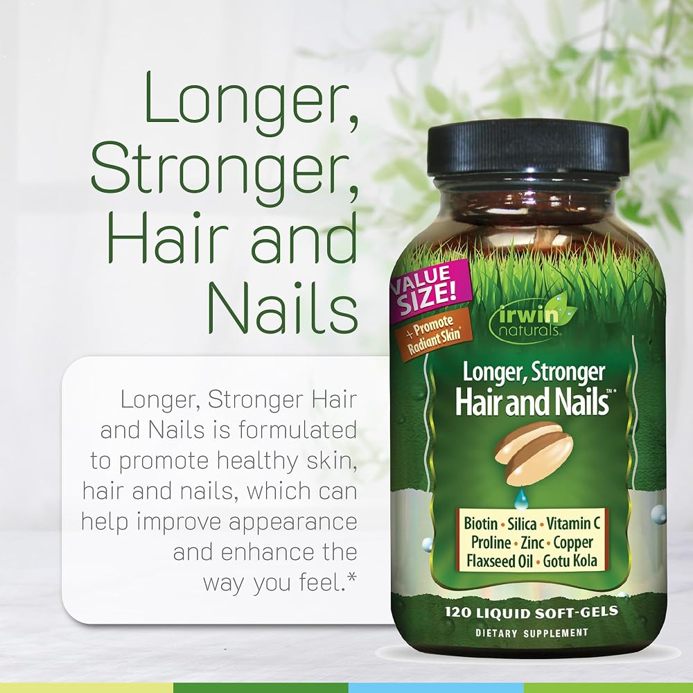 Irwin Naturals Longer, Stronger Hair & Nails Beauty Formula - 120 Softgels - image 5