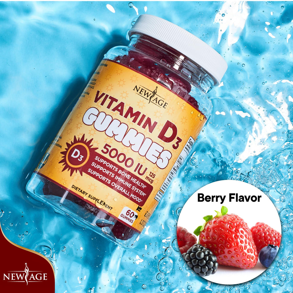 NEW AGE Vitamin D3 5000 IU Gummies Immune Support - 120 Gummies - image 6