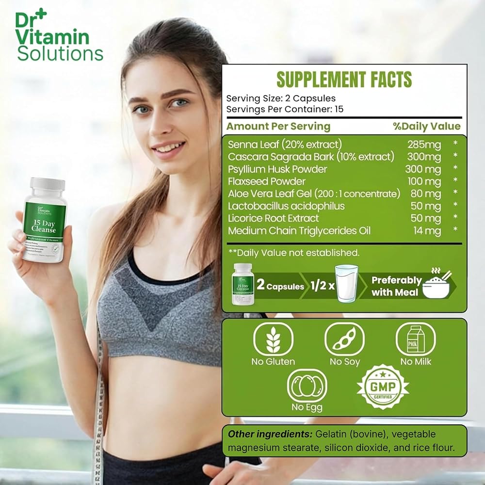 DR VITAMIN SOLUTIONS 15 Day Gut Cleanse Detox for Women and Men