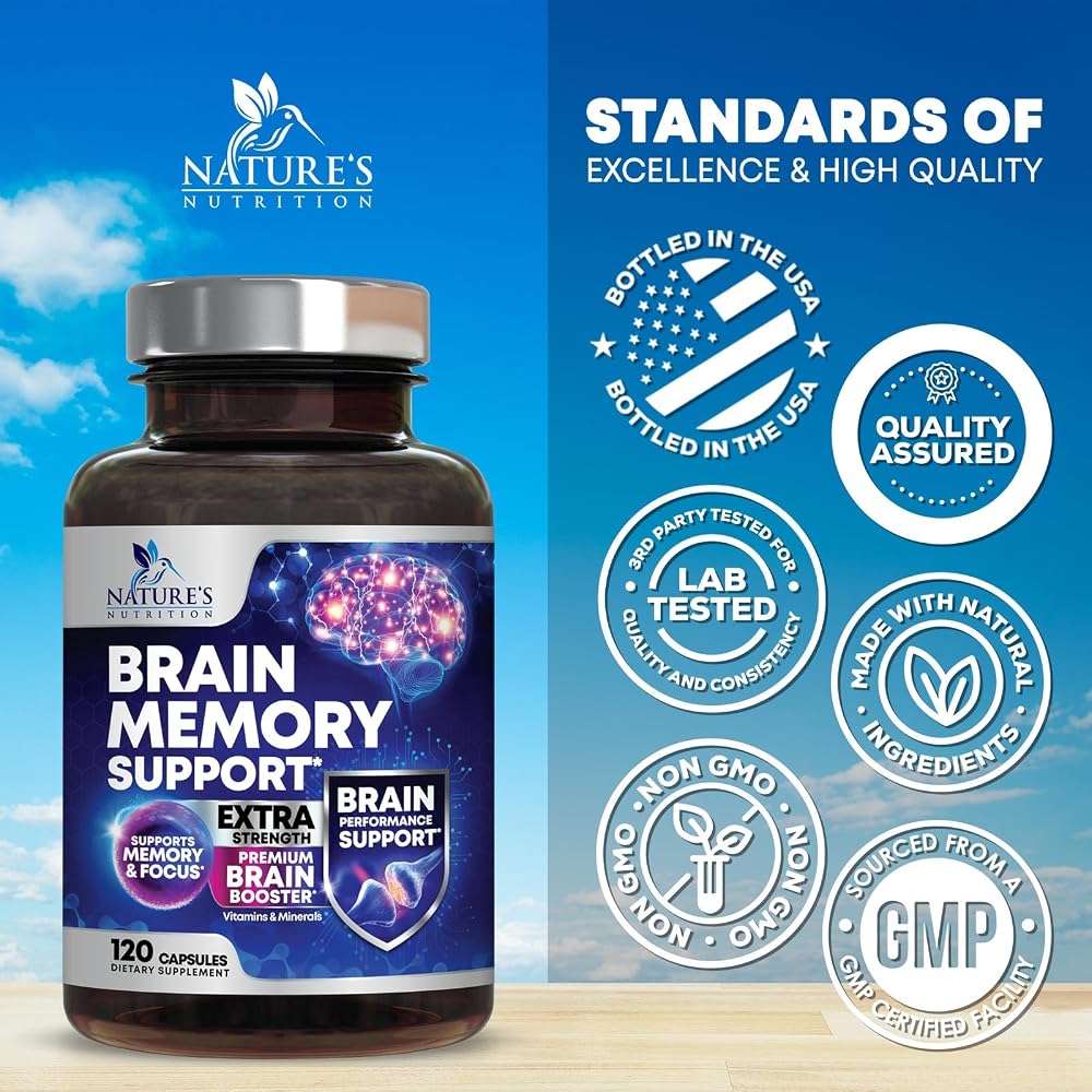 Nature's Nutrition Brain Memory Supplement Pills - 3X Strength - image 7
