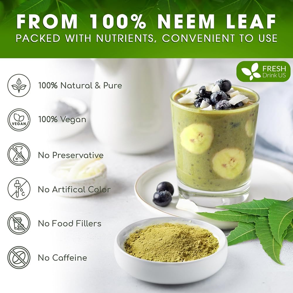 FreshDrinkUS Neem Leaf Powder 100% Natural - 6oz - image 3