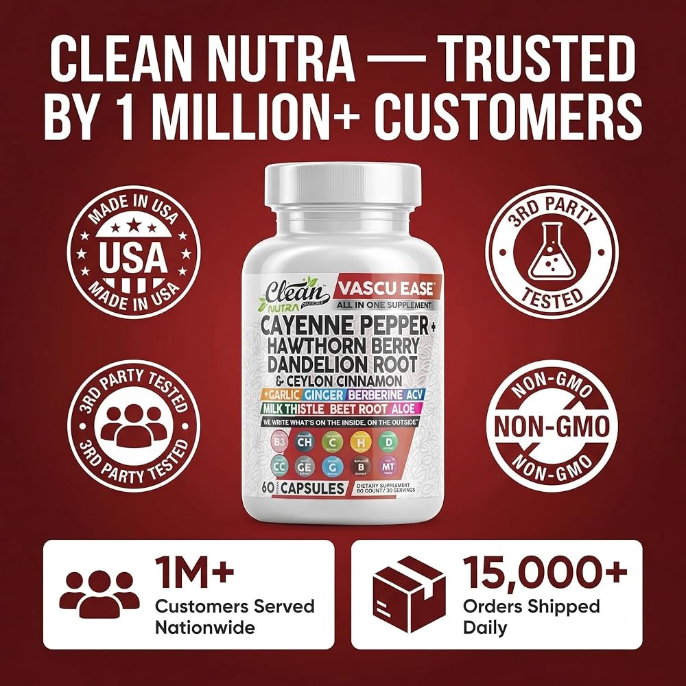 Clean Nutraceuticals Cayenne Pepper Capsules with Hawthorn Berry - 60 Count - image 8