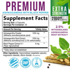 Nature's Strength Ashwagandha Supplements 1100mg - High-Absorption