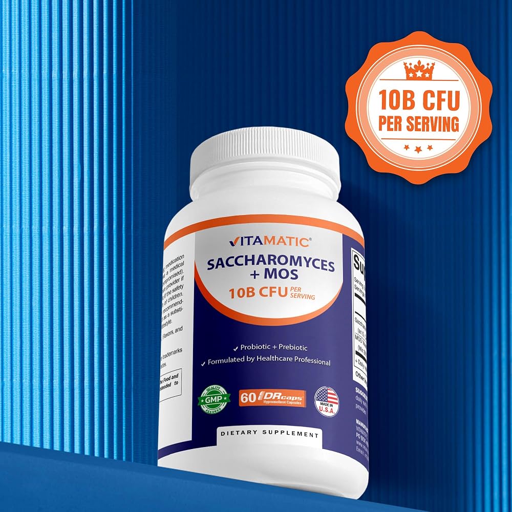Vitamatic Saccharomyces Boulardii 10 Billion CFU + MOS - 60 Capsules - image 6